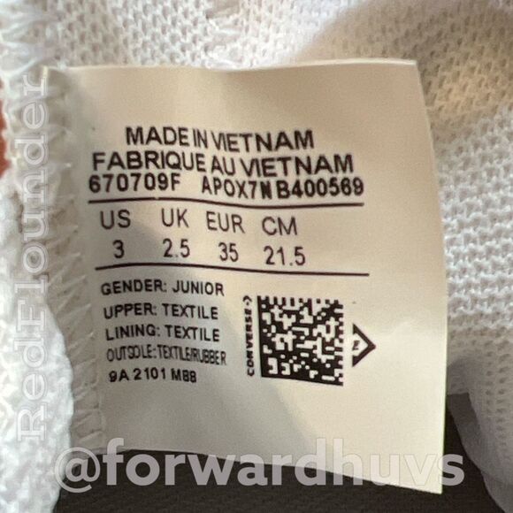 Converse Multi-Color Butterflies & Gnome's Sneakers - Junior Size 3 - Picture 9 of 12